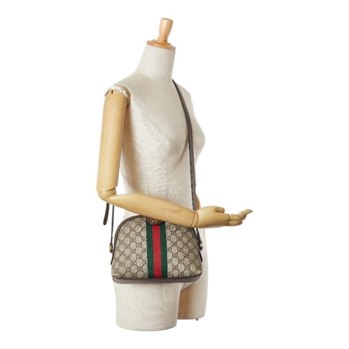 Gucci Ophidia Beige Brown Pvc Leather Shoulder Bag