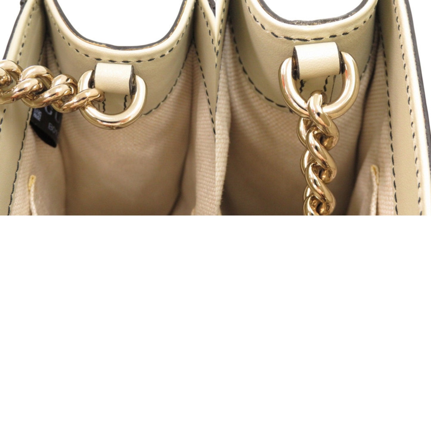 Gucci Beige White Gg Canvas Leather Shoulder Bag