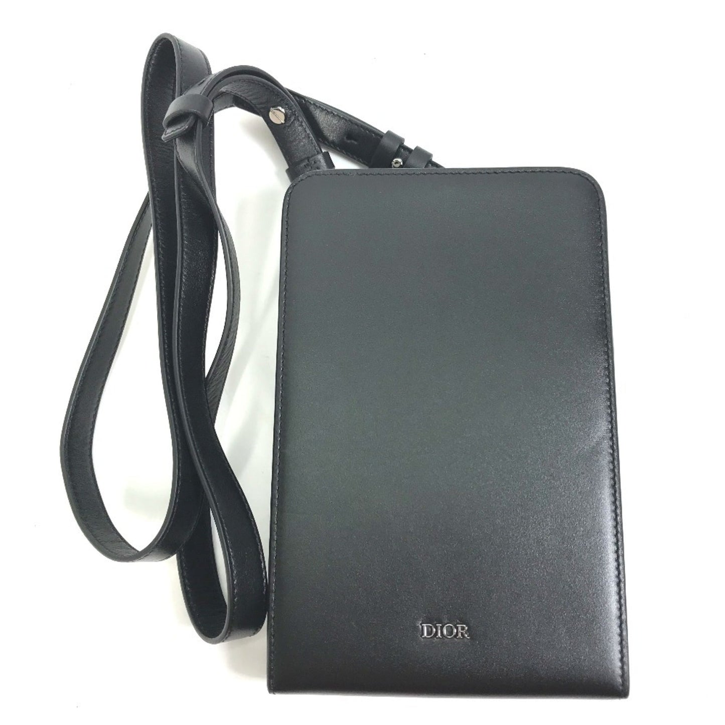Dior Handbag Christian Pochette Shoulder Bag 4 Leather Black