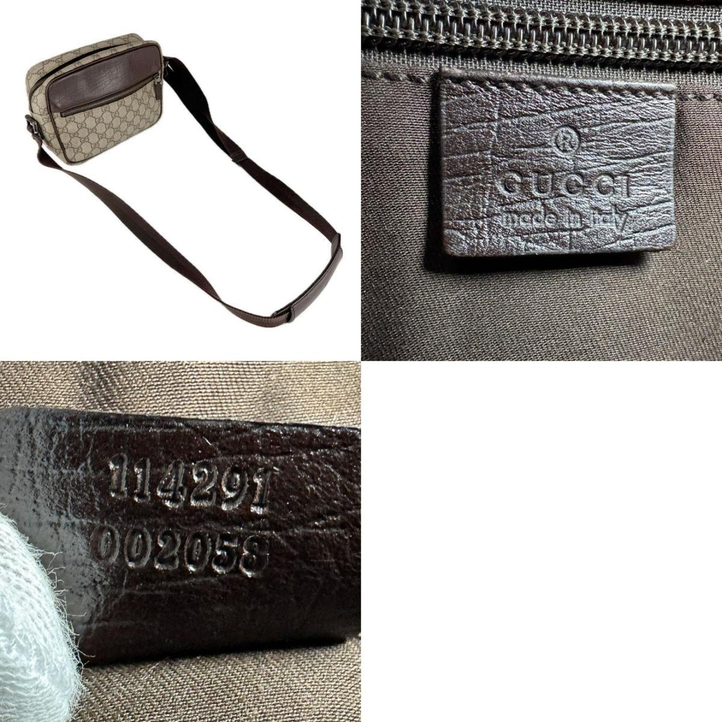 Gucci Brown Gg Supreme Leather Shoulder Bag