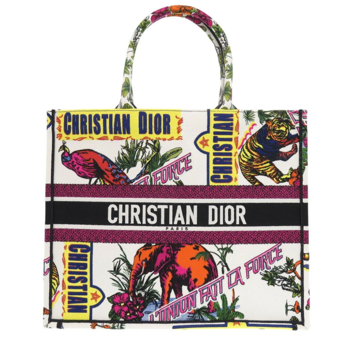 Dior Handbag Christian Tote Bag Canvas White