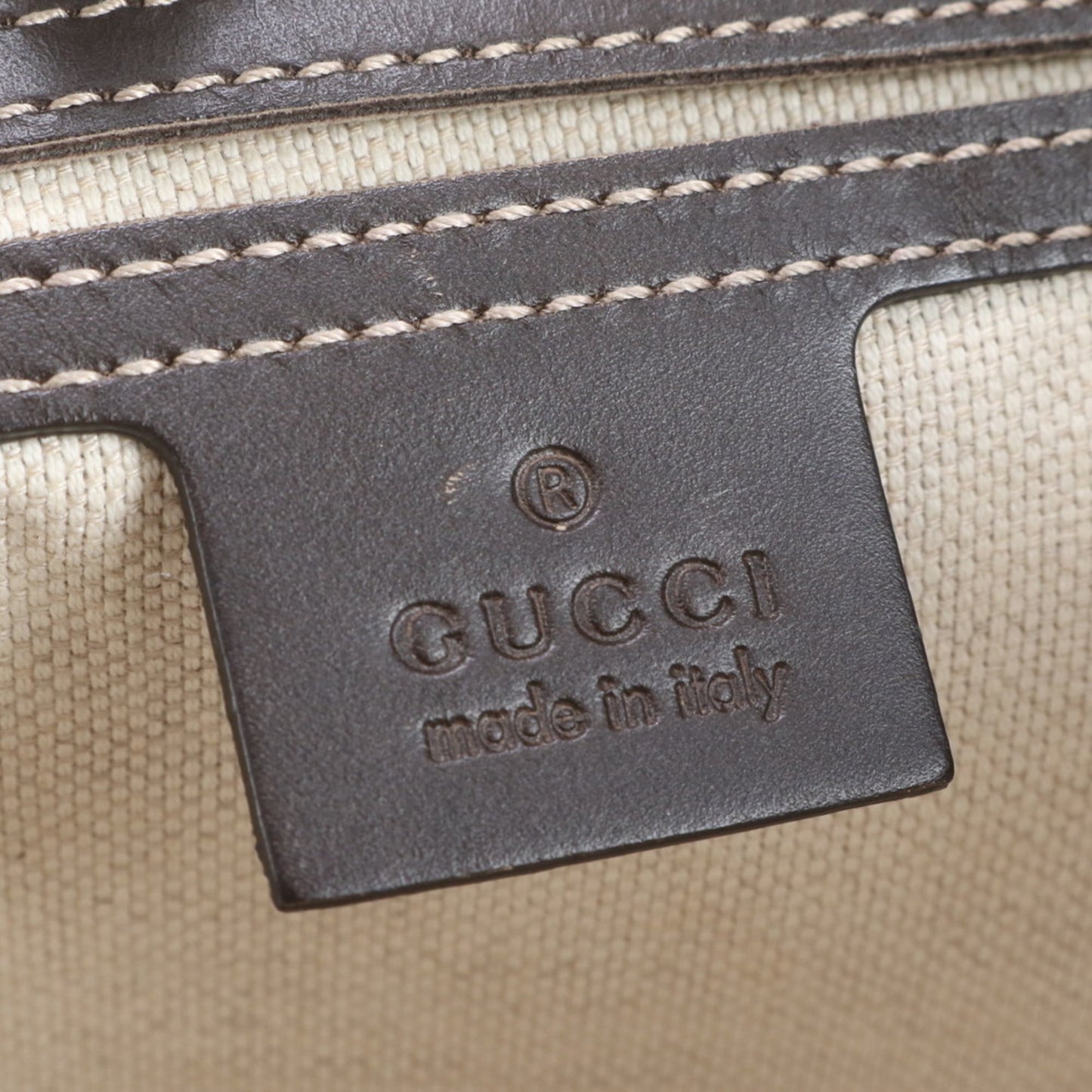 Gucci Brown Leather Coated Canvas Shoulder Bag