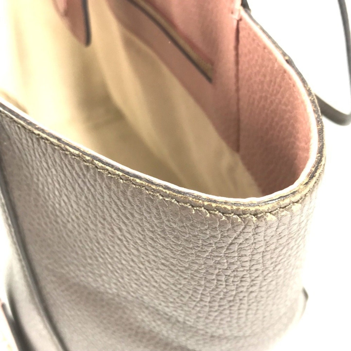 Gucci Gray Pink Leather Shoulder Bag Tote Bag