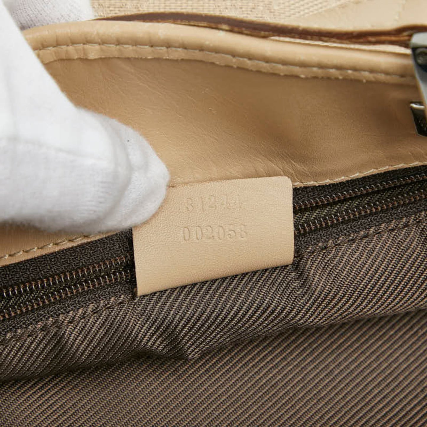 Gucci Beige Canvas Leather Handbag