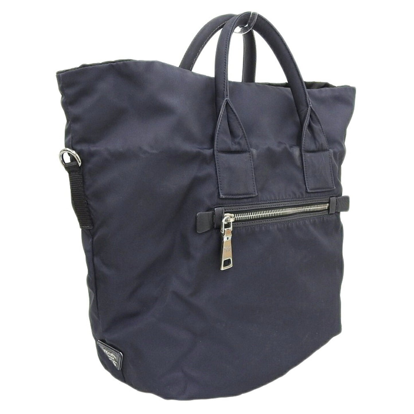 Prada Reversible 2Way Bag Nylon Black Navy Travel Bag