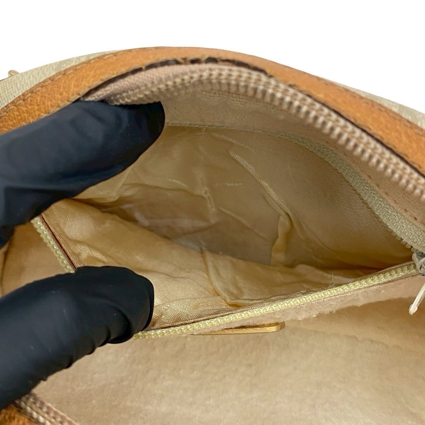 Gucci Beige Brown Leather Pvc Pochette Shoulder Bag
