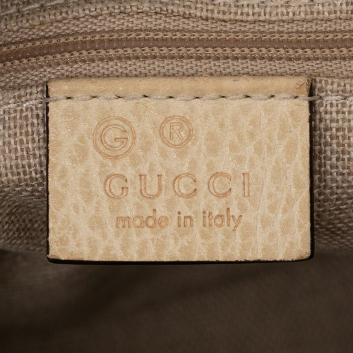 Gucci Beige Ivory Canvas Leather Handbag Shoulder Bag