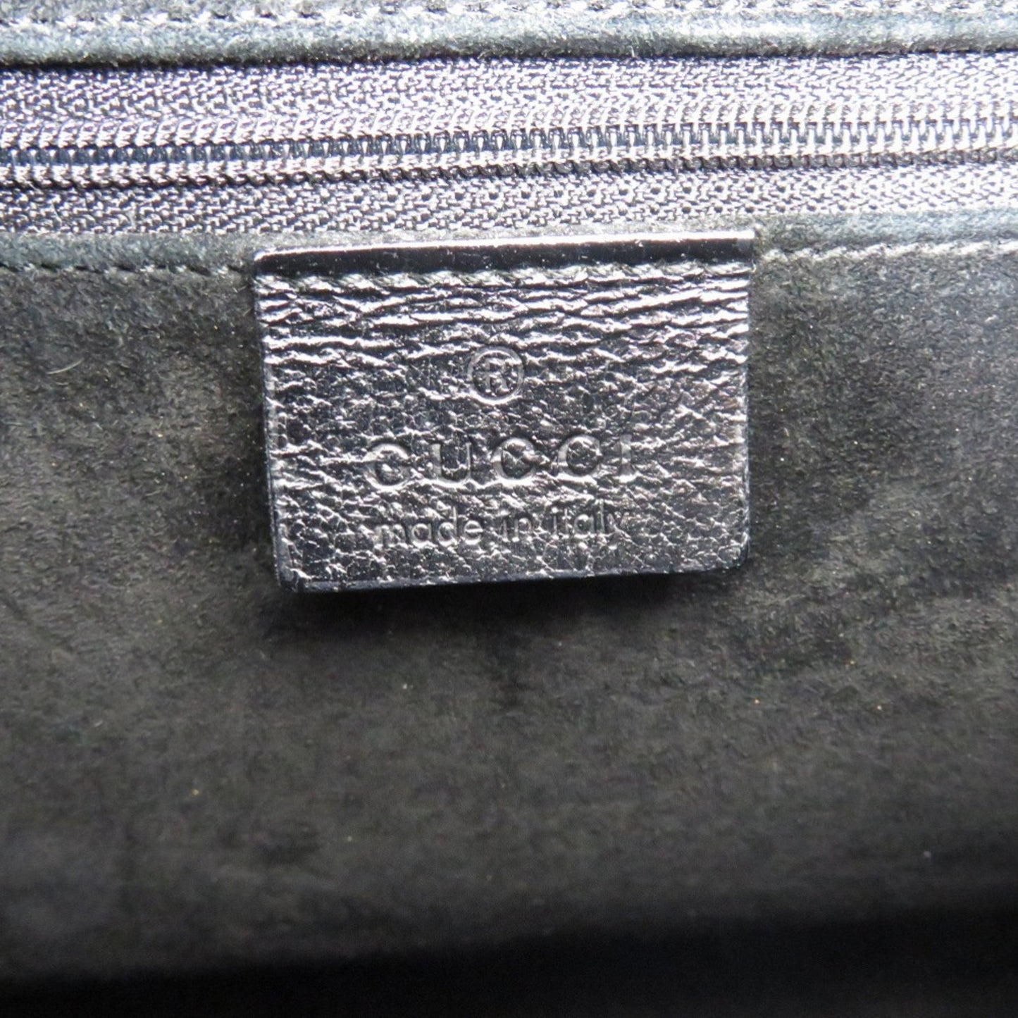 Gucci Black Suede Plastic Leather Shoulder Bag