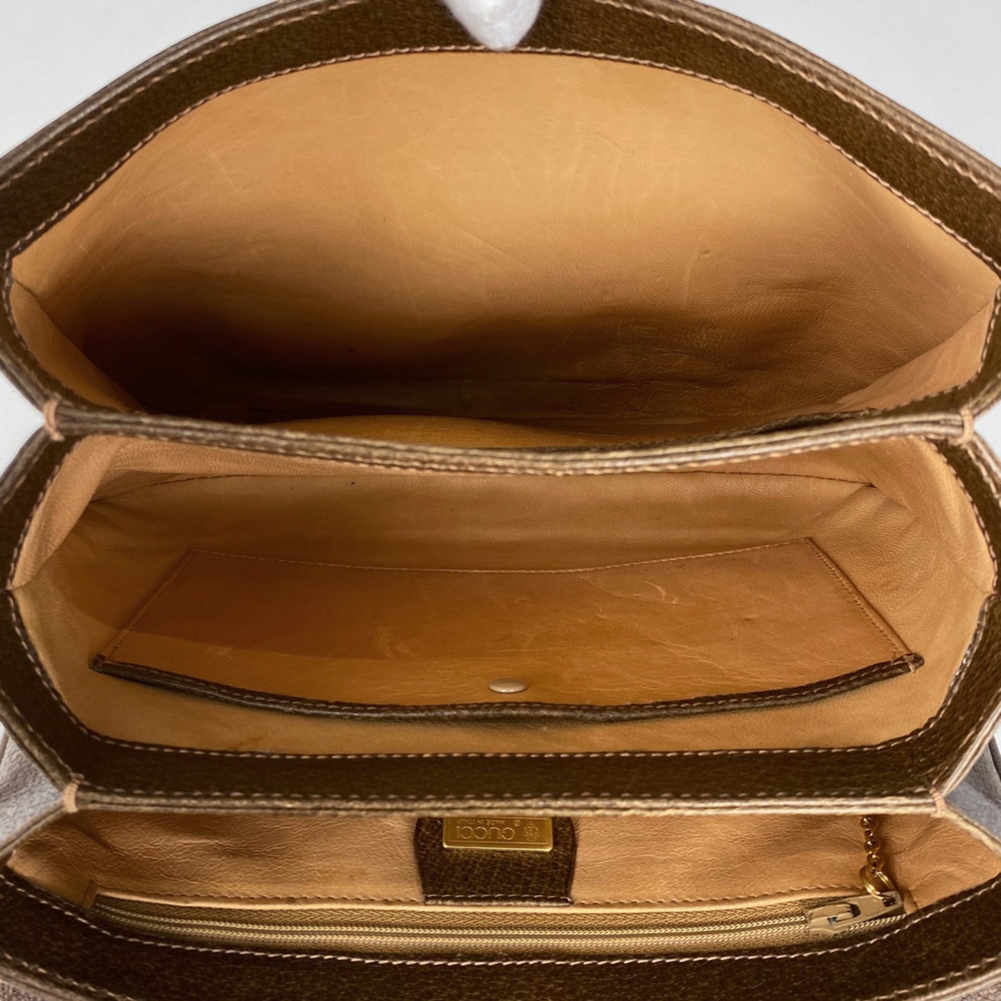 Gucci Brown Bamboo Leather Handbag Shoulder Bag
