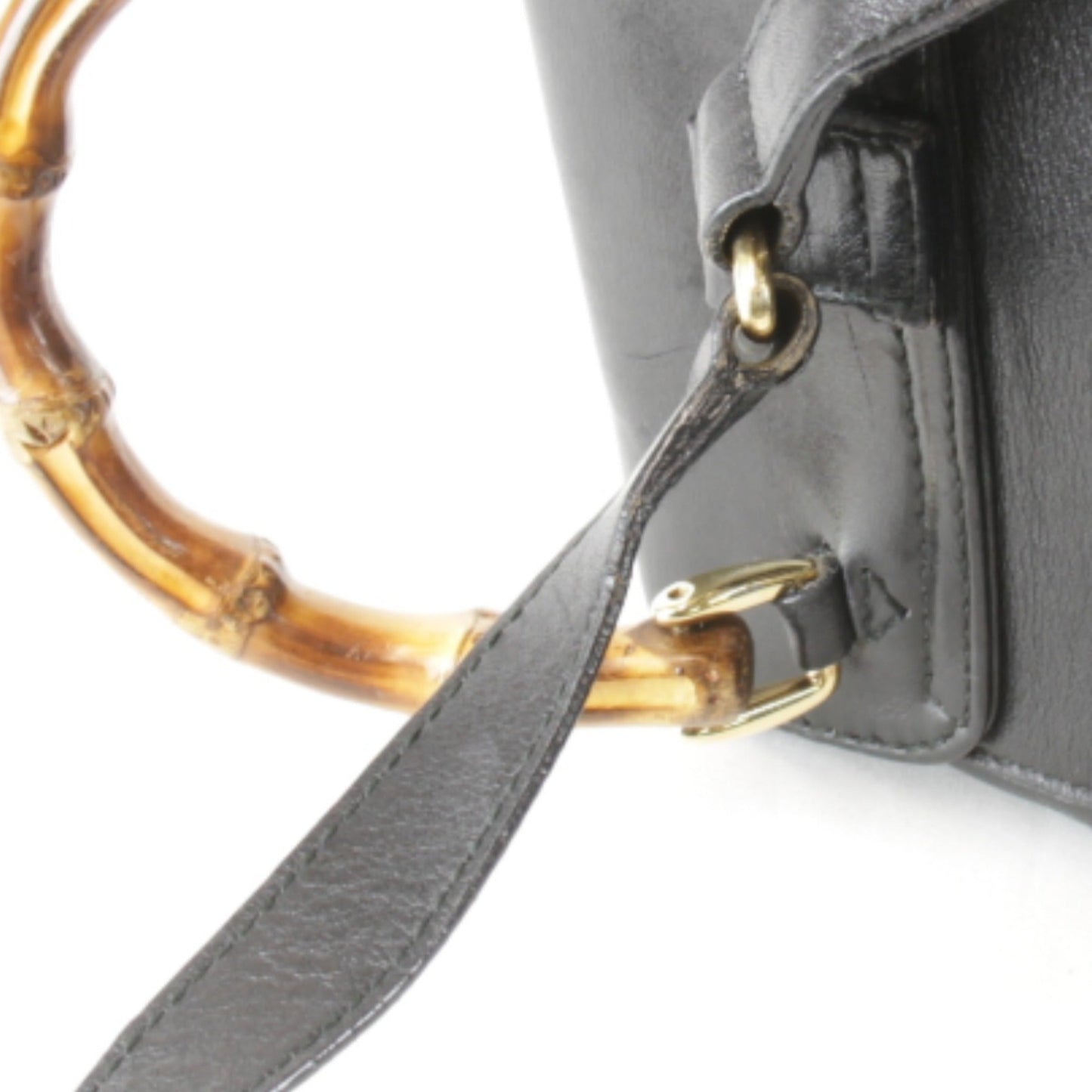 Gucci Black Bamboo Leather Backpack