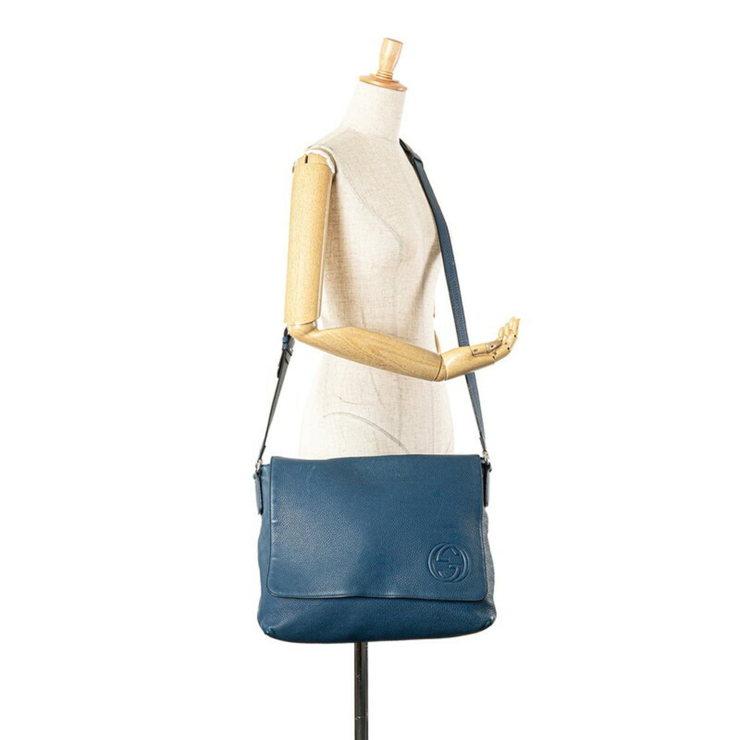 Gucci Blue Leather Shoulder Bag
