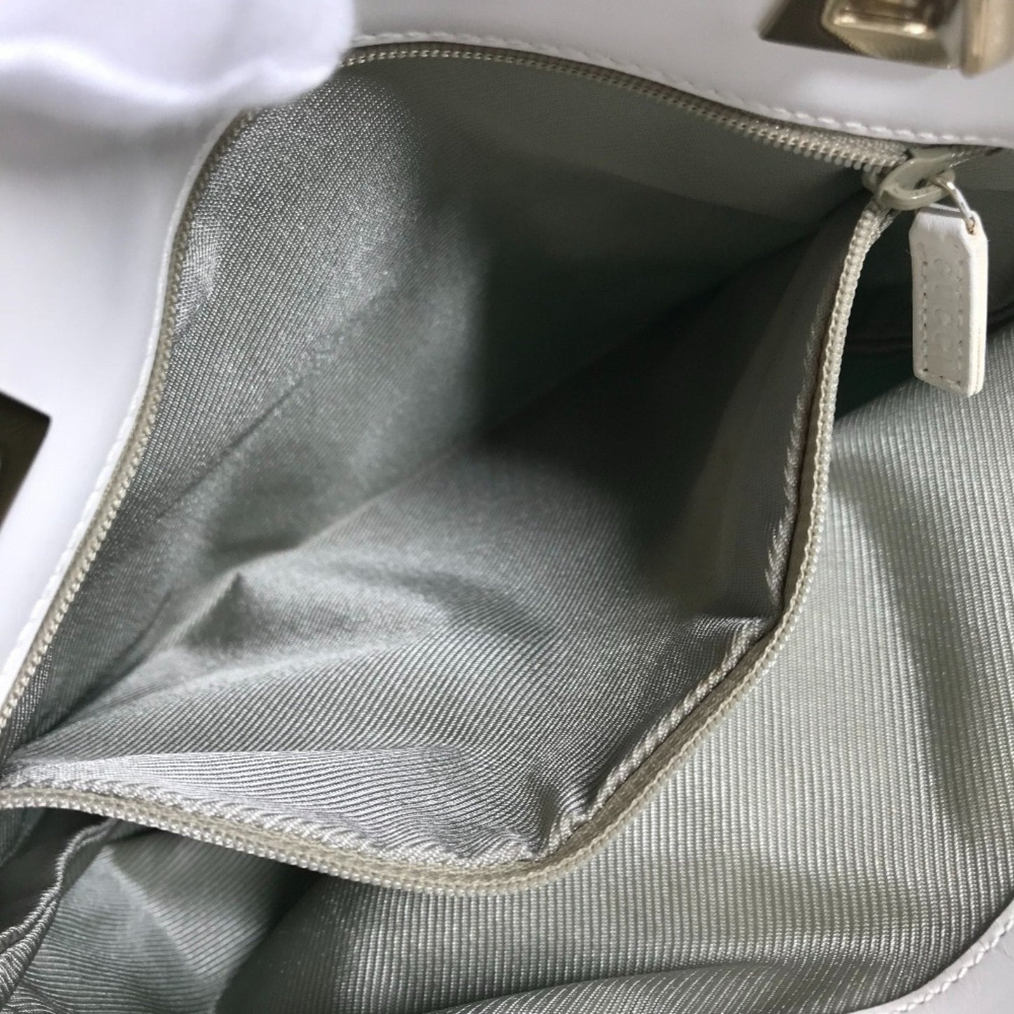 Gucci Blue White Canvas Leather Shoulder Bag Tote Bag