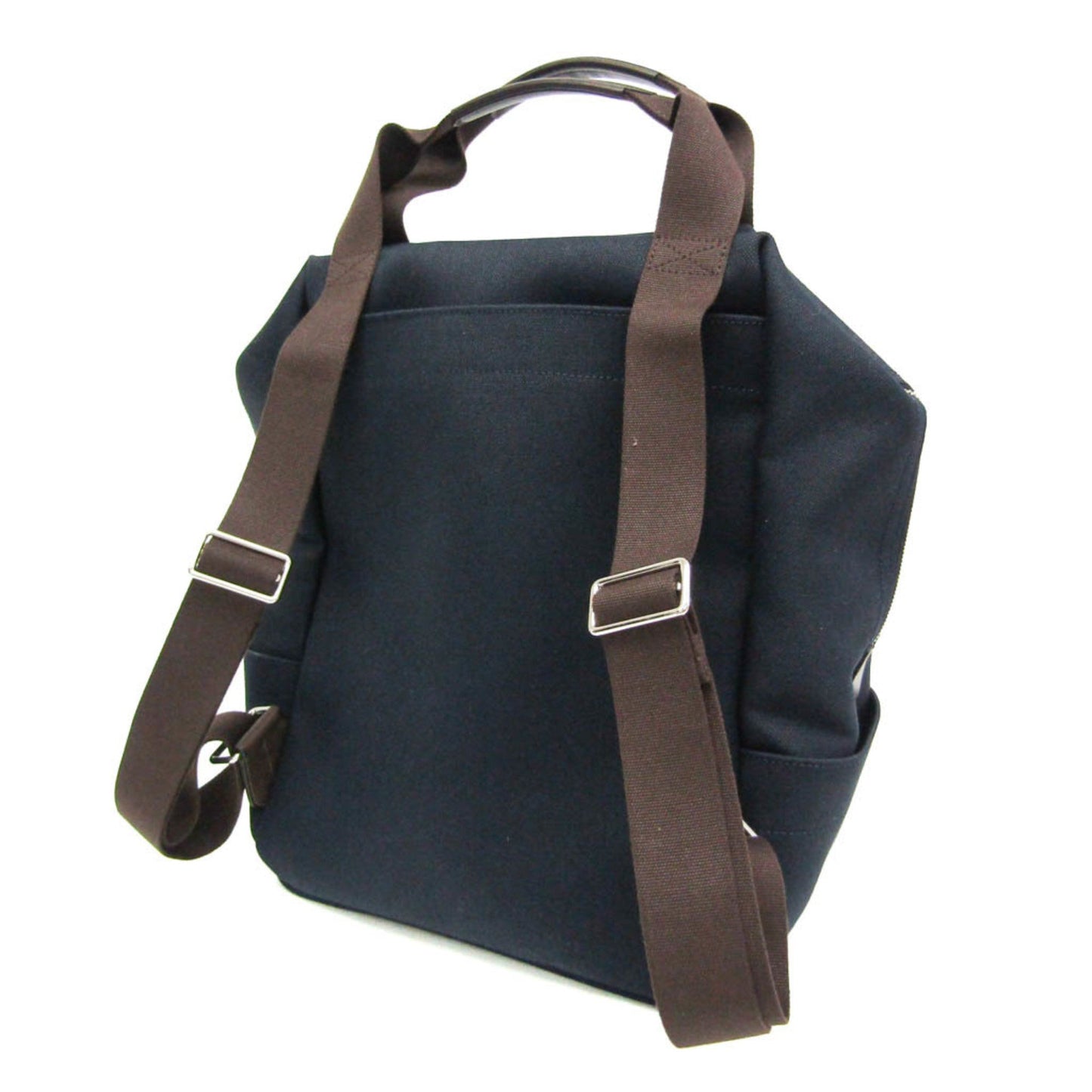 Hermes Toile Chevron Backpack Leather Navy