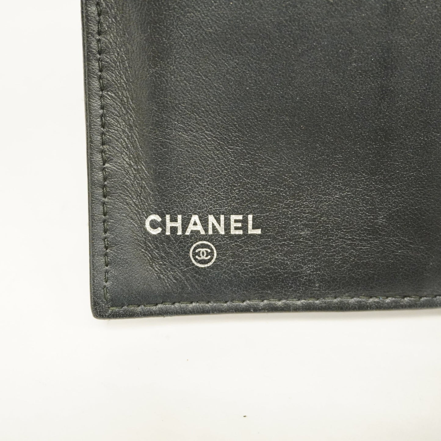 ChanelAuth Boy Tri-fold Wallet Silver Metal Fittings Women's Caviar