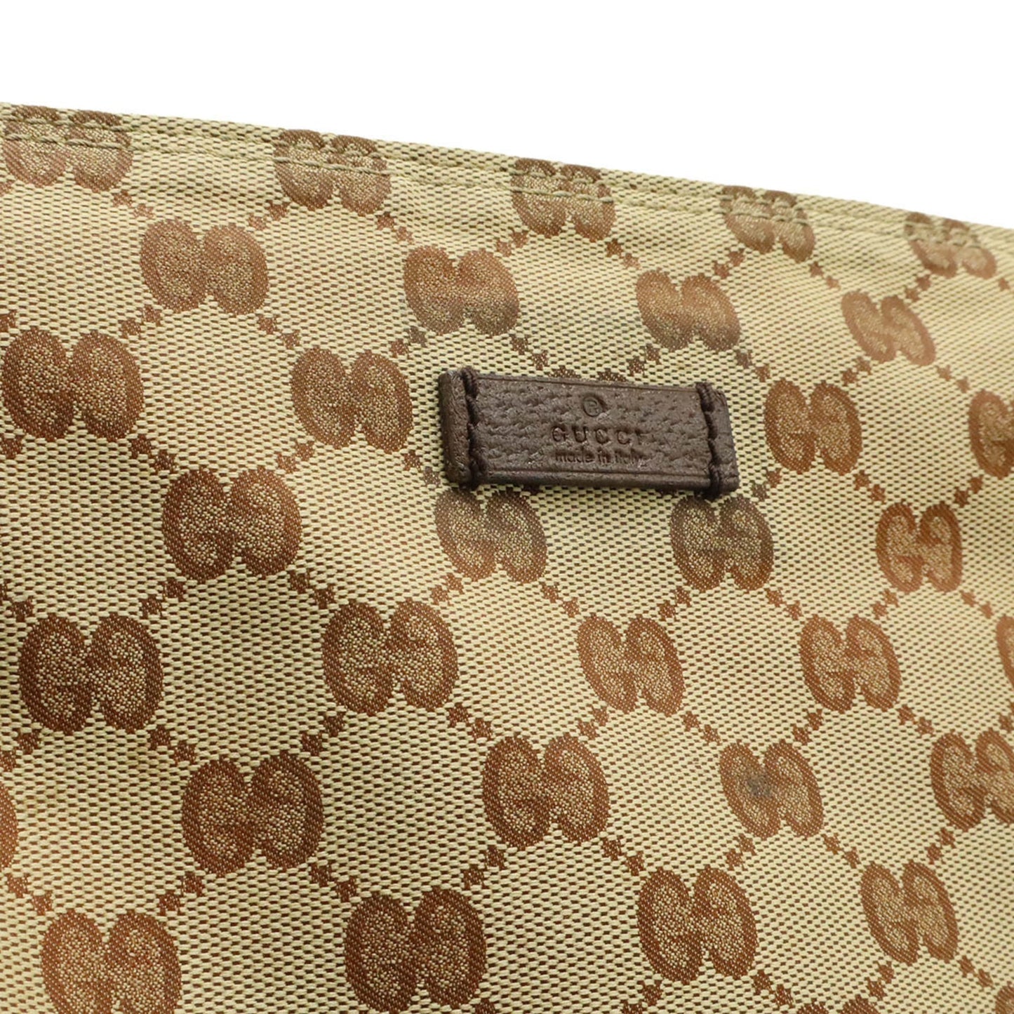 Gucci Beige Black Brown Dark Brown Nylon Canvas Shoulder Bag