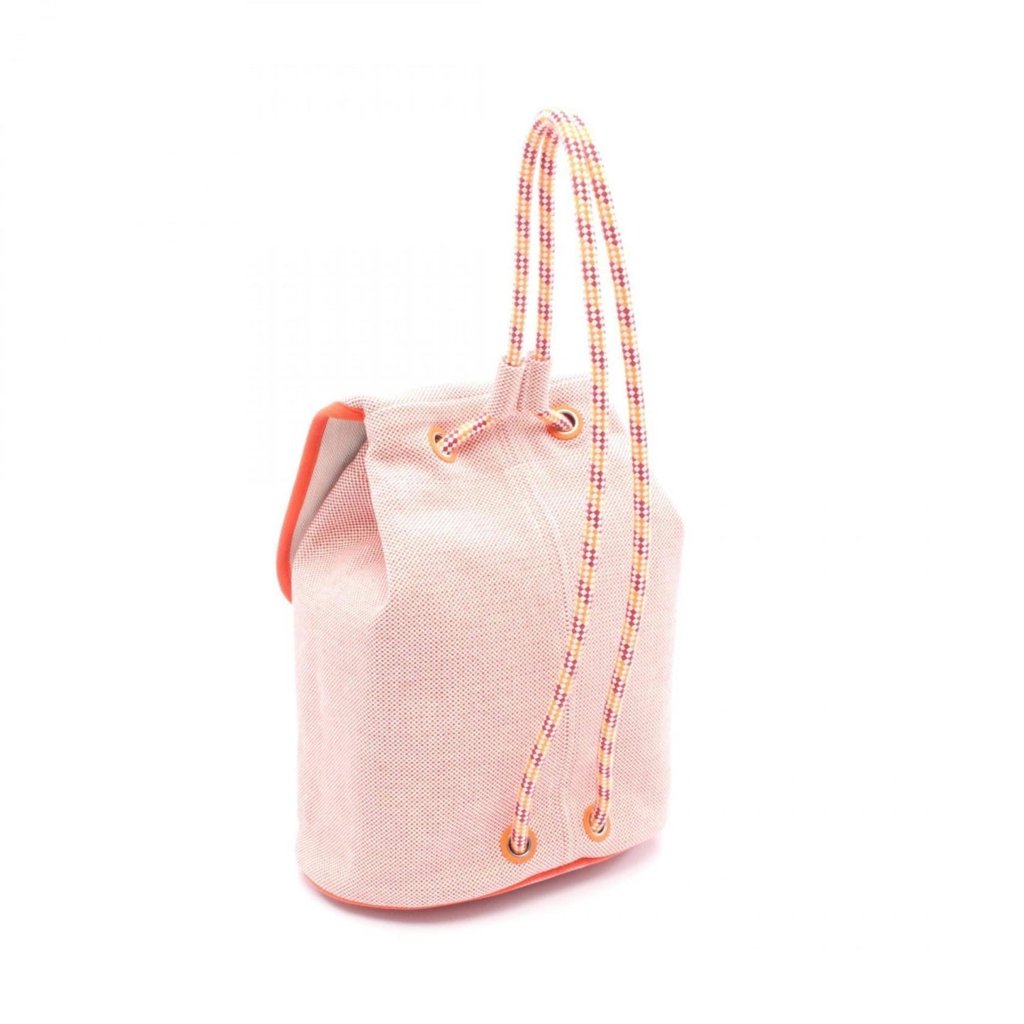 Hermes Multi Color Toile Chevron Backpack Canvas Orange