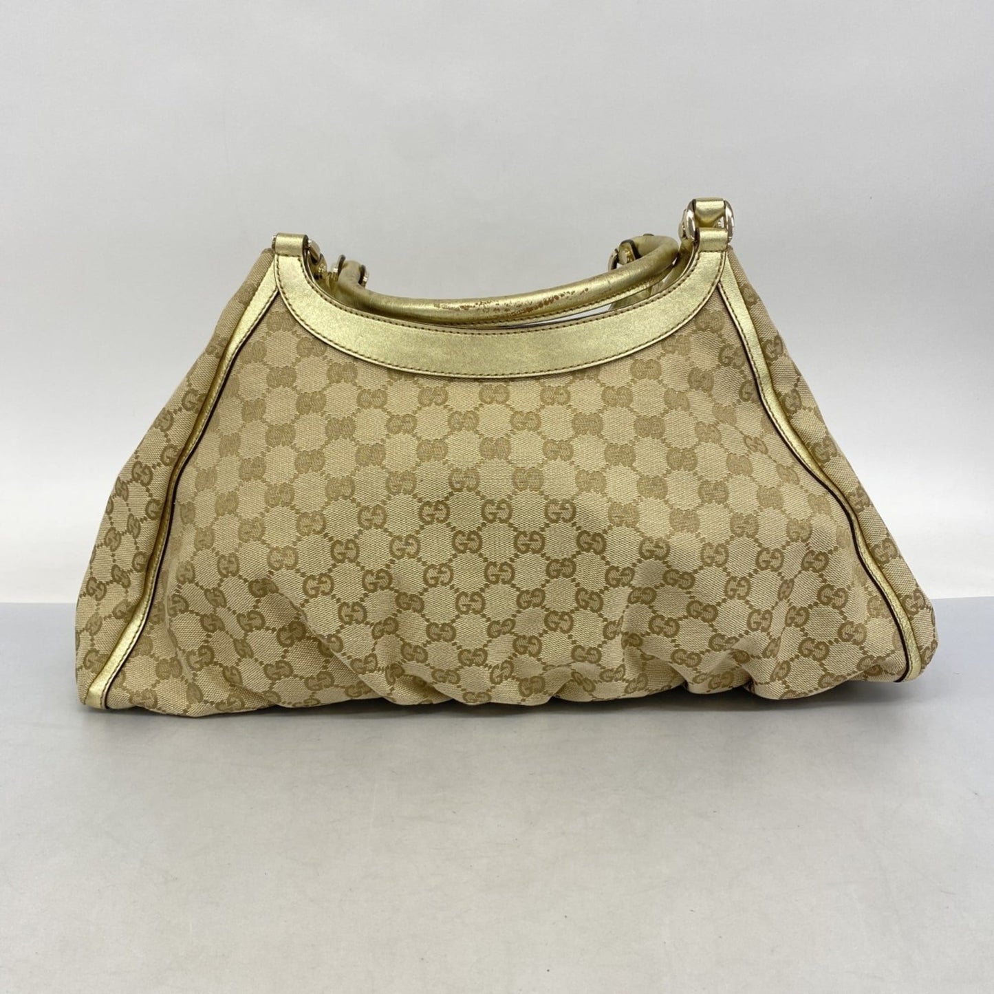 Gucci Beige Brown Canvas Handbag