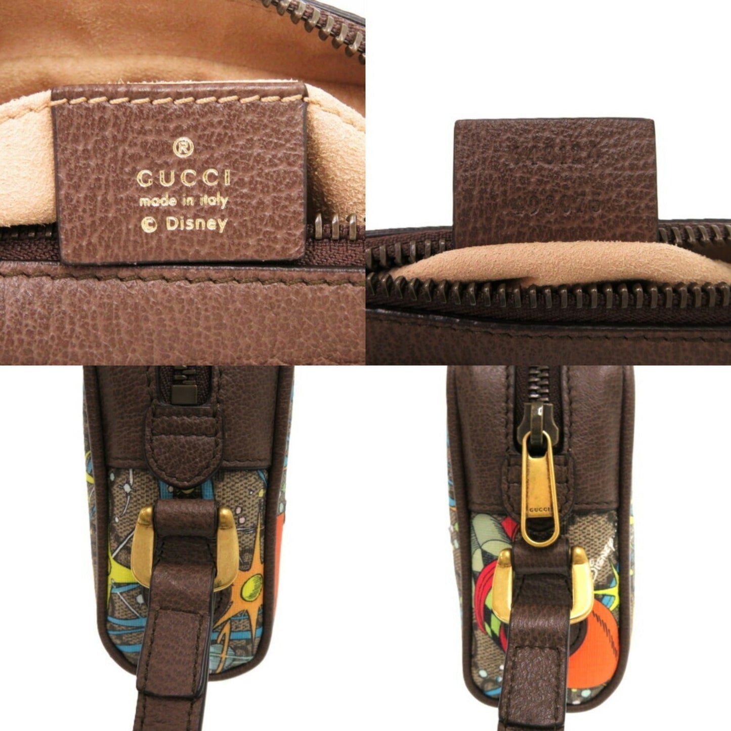 Gucci Brown Orange Gg Supreme Pvc Leather Shoulder Bag