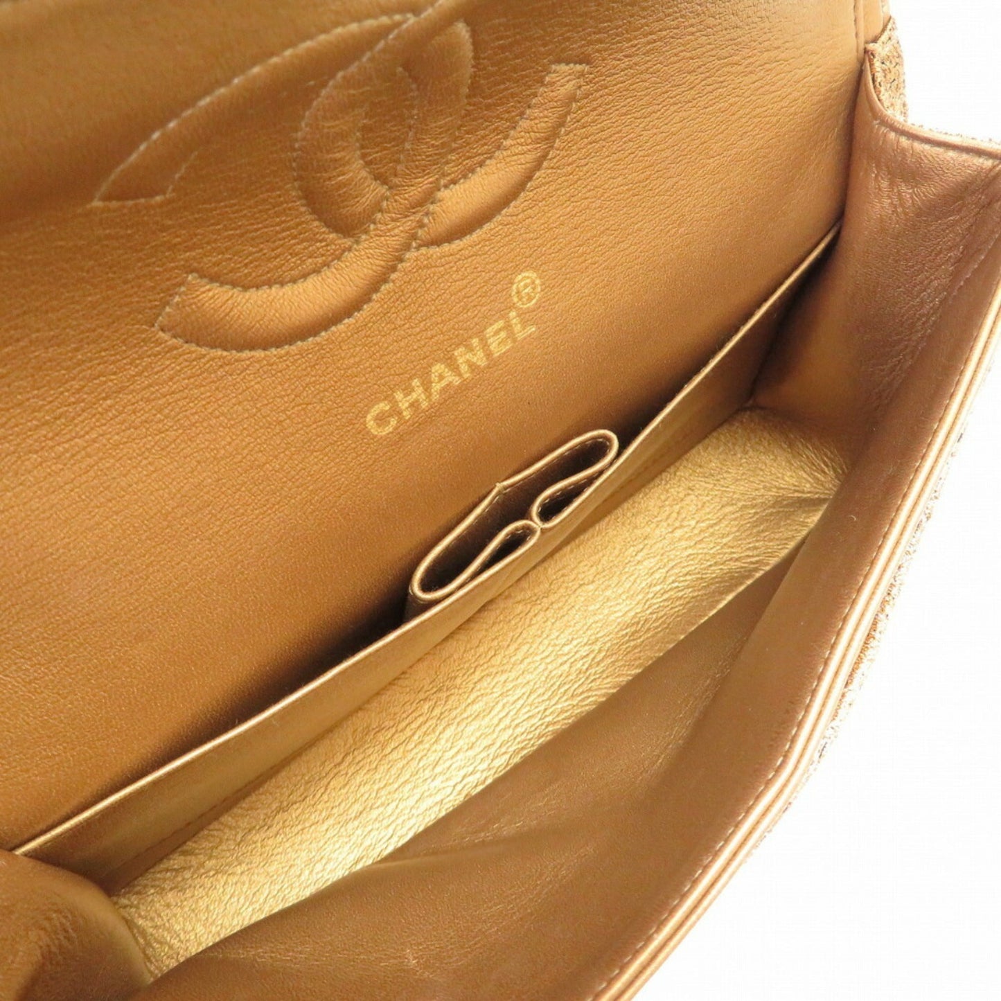 Chanel Nishijin Woven Double Flap Satin Leather Gold Chain Shoulder Bag Cocomark Turnlock