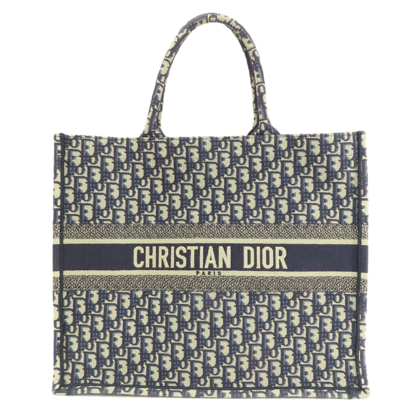 Dior Handbag Christian Tote Bag 4 Canvas Blue Navy