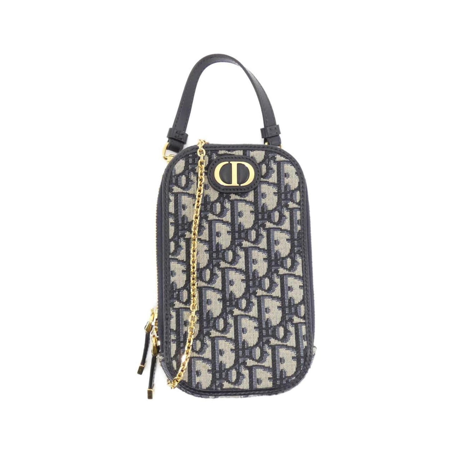 Dior Handbag Christian Pouch Shoulder Bag Canvas Blue