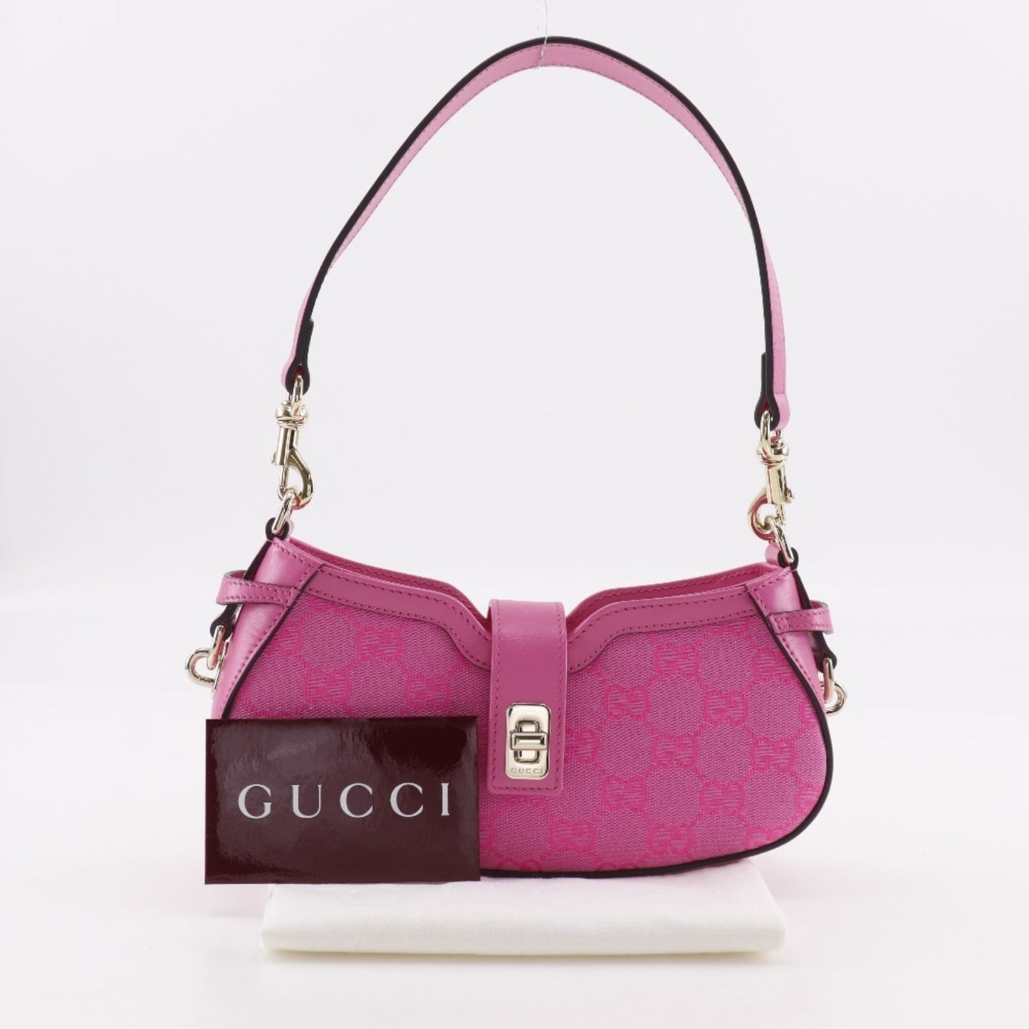 Gucci Pink Gg Canvas Shoulder Bag