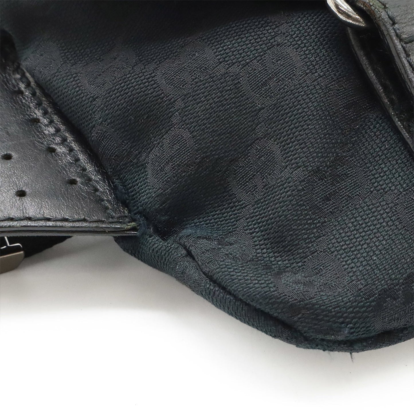 Gucci Black Gg Canvas Leather Pouch Sling Bag
