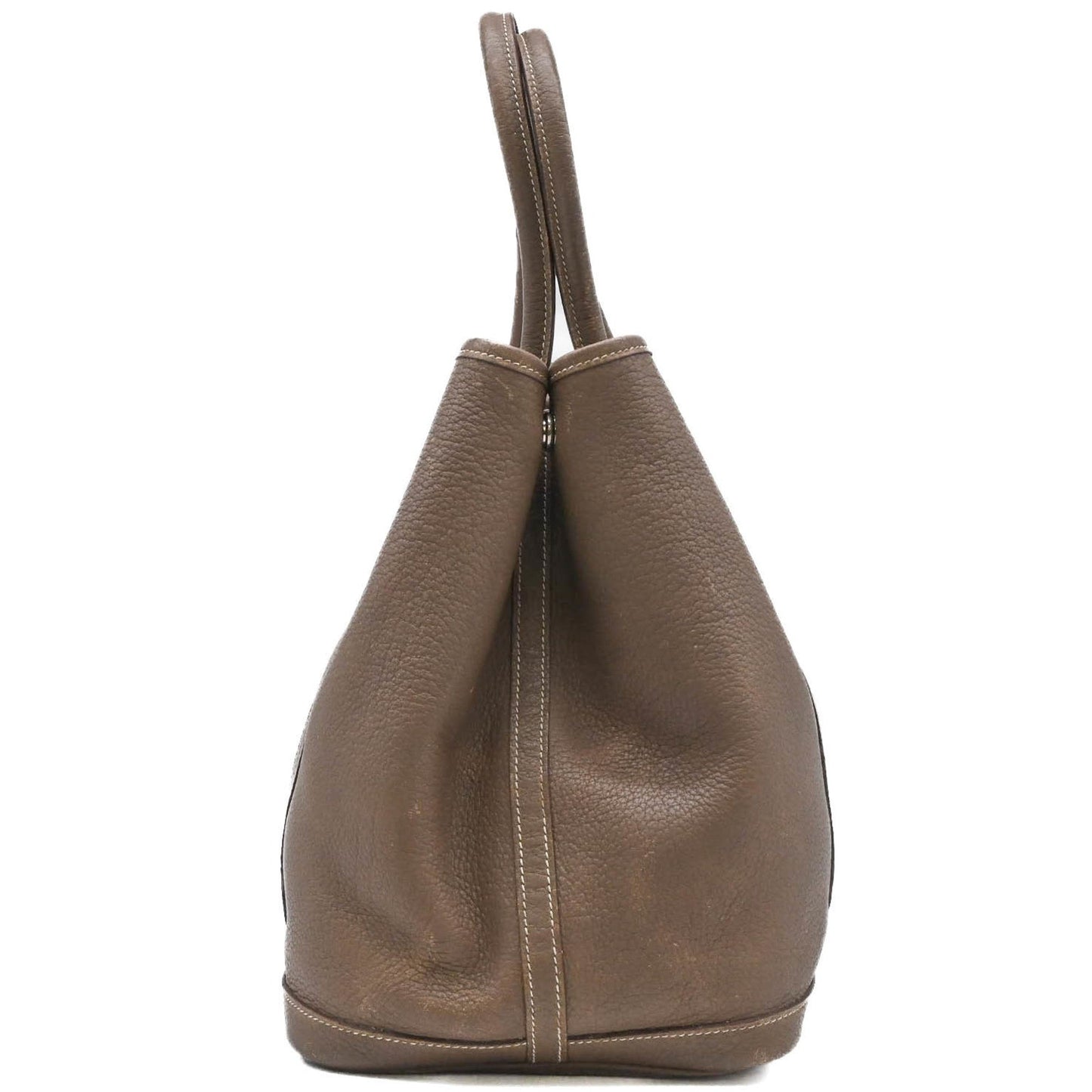Hermes Garden Etoupe Grayish Negonda Handbag Tote Bag Leather