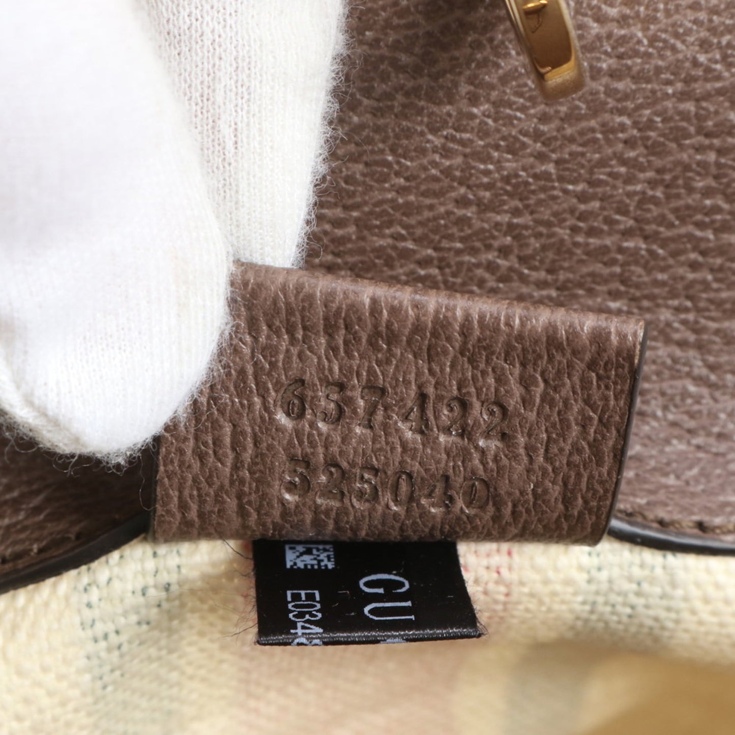 Gucci Ivory Leather Canvas Tote Bag