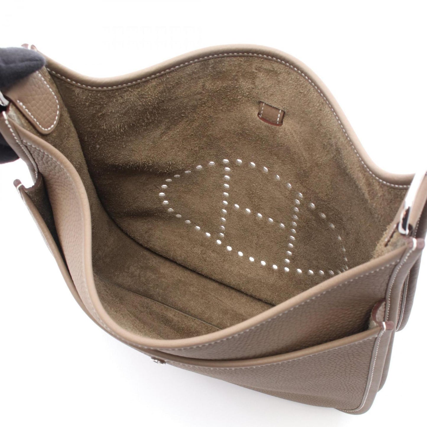 Hermes Taurillon Clemence Shoulder Bag Leather Brown Shoulder Bag 21