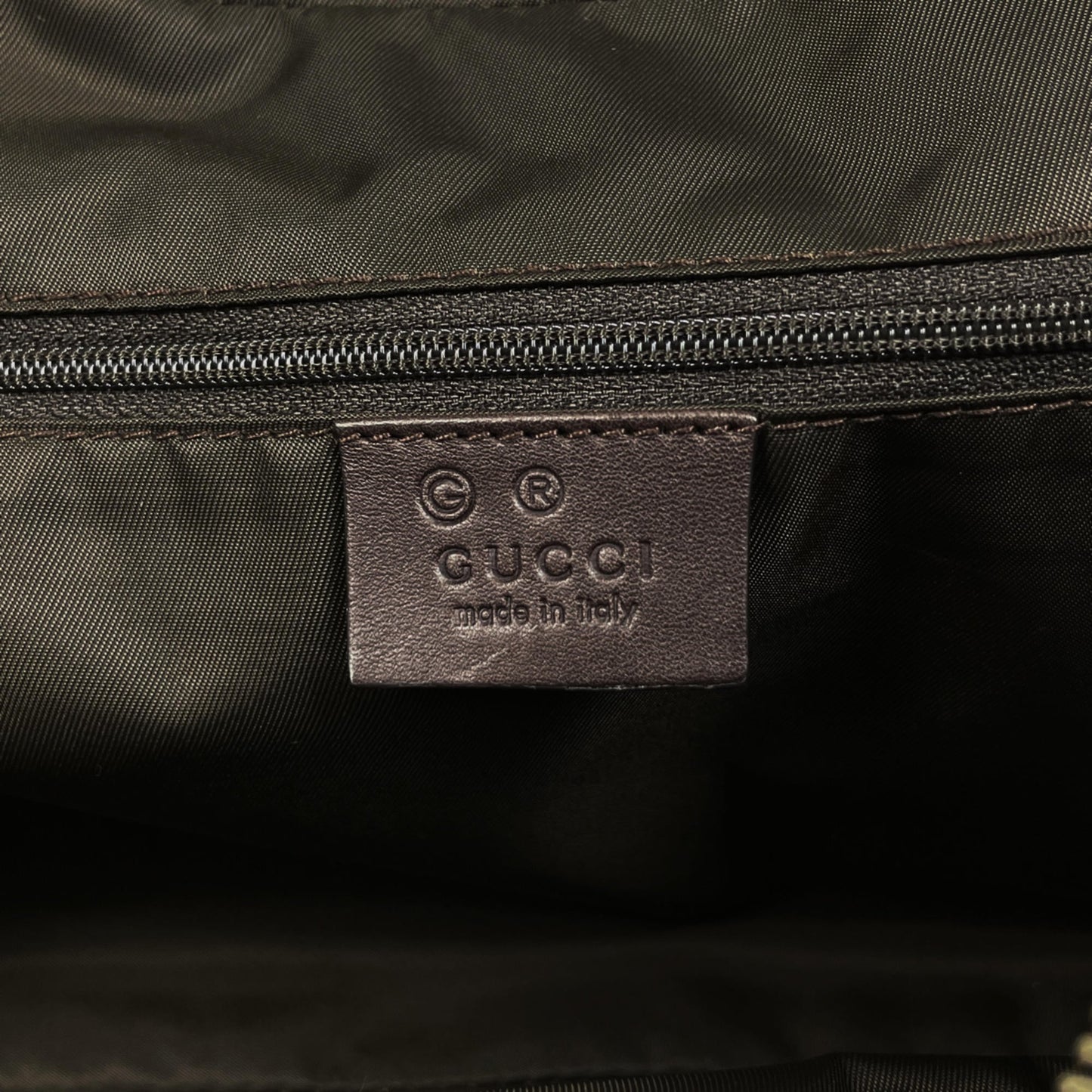Gucci Brown Leather Canvas Handbag