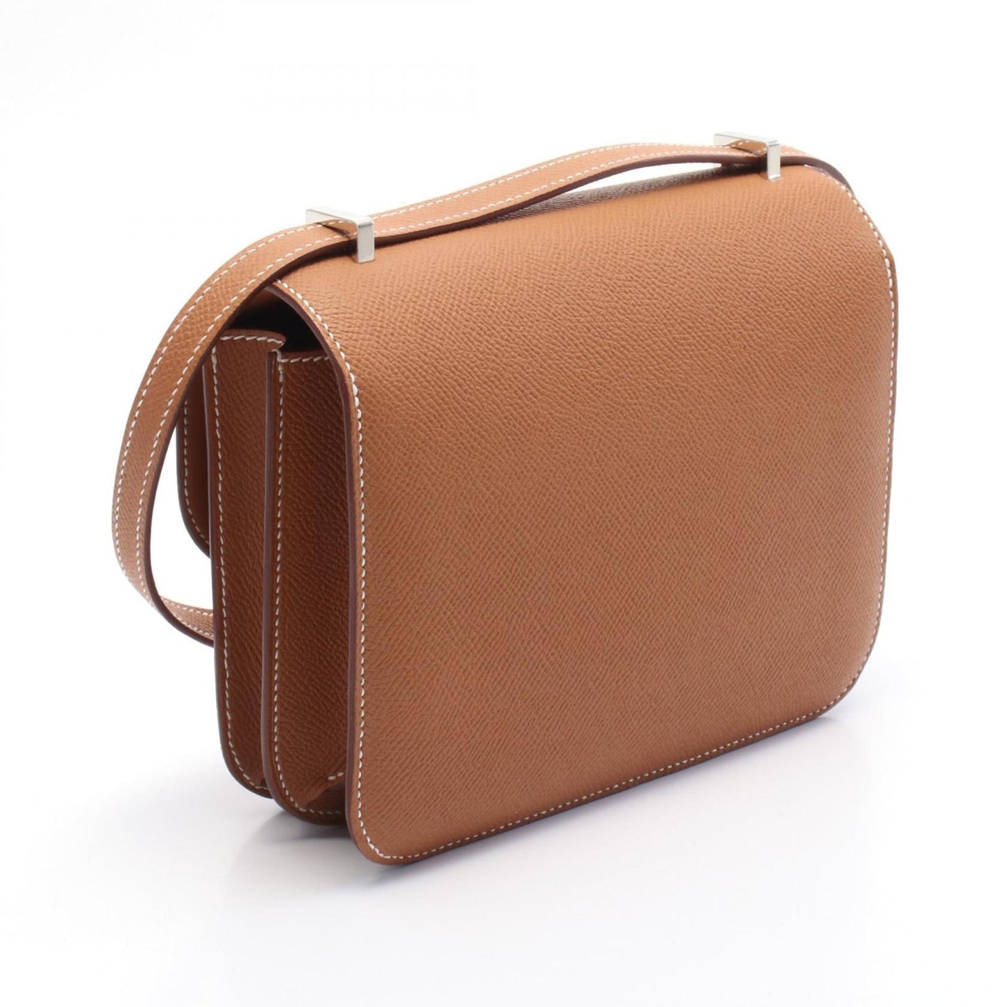 Hermes Epsom Shoulder Bag Leather Brown Gold 2
