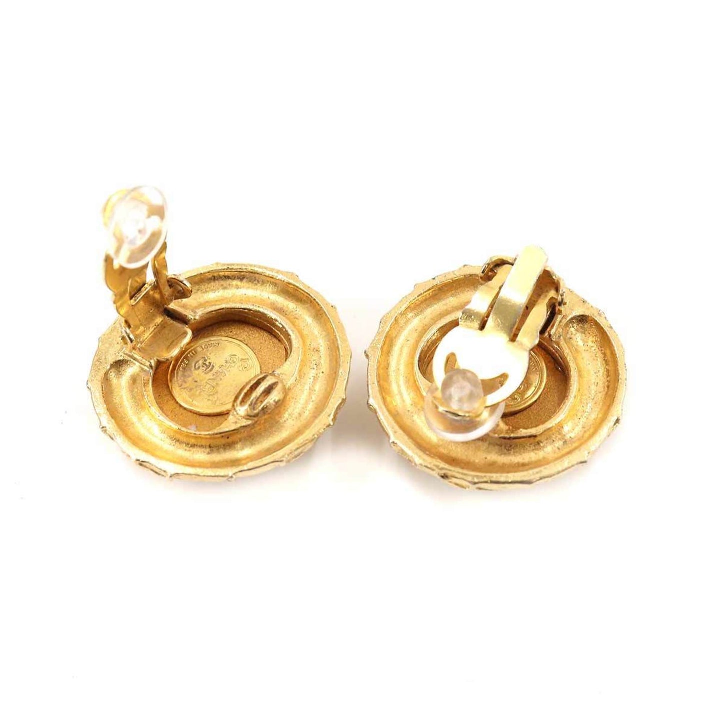 Chanel bijoux round type earrings gold accessories