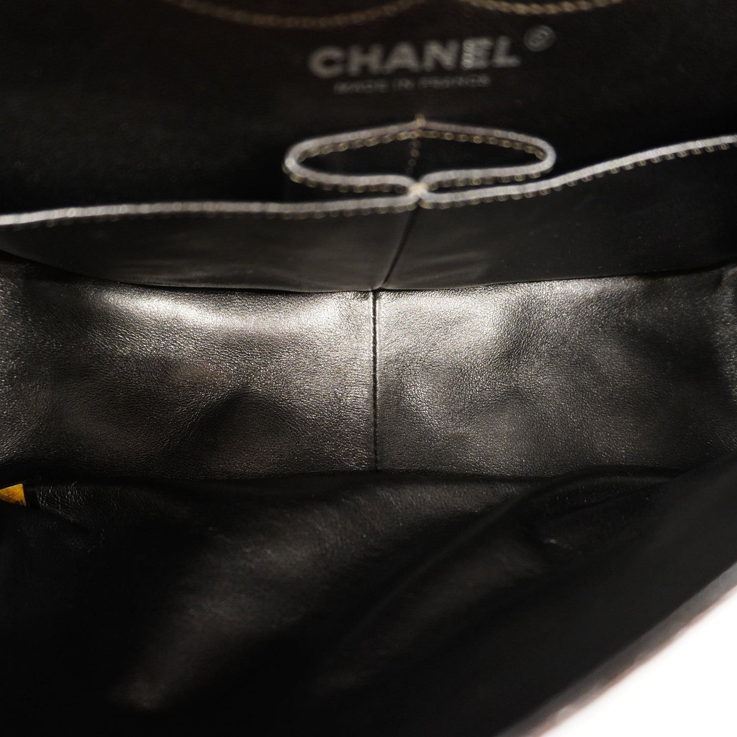CHANEL 2.55 W Flap W Chain Lambskin Women's Patent Leather Shoulder Bag