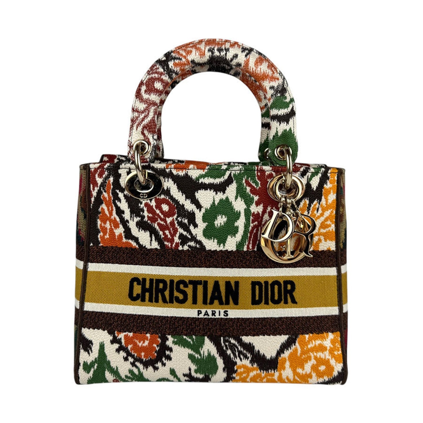 Dior Handbag Christian Shoulder Bag Canvas Brown