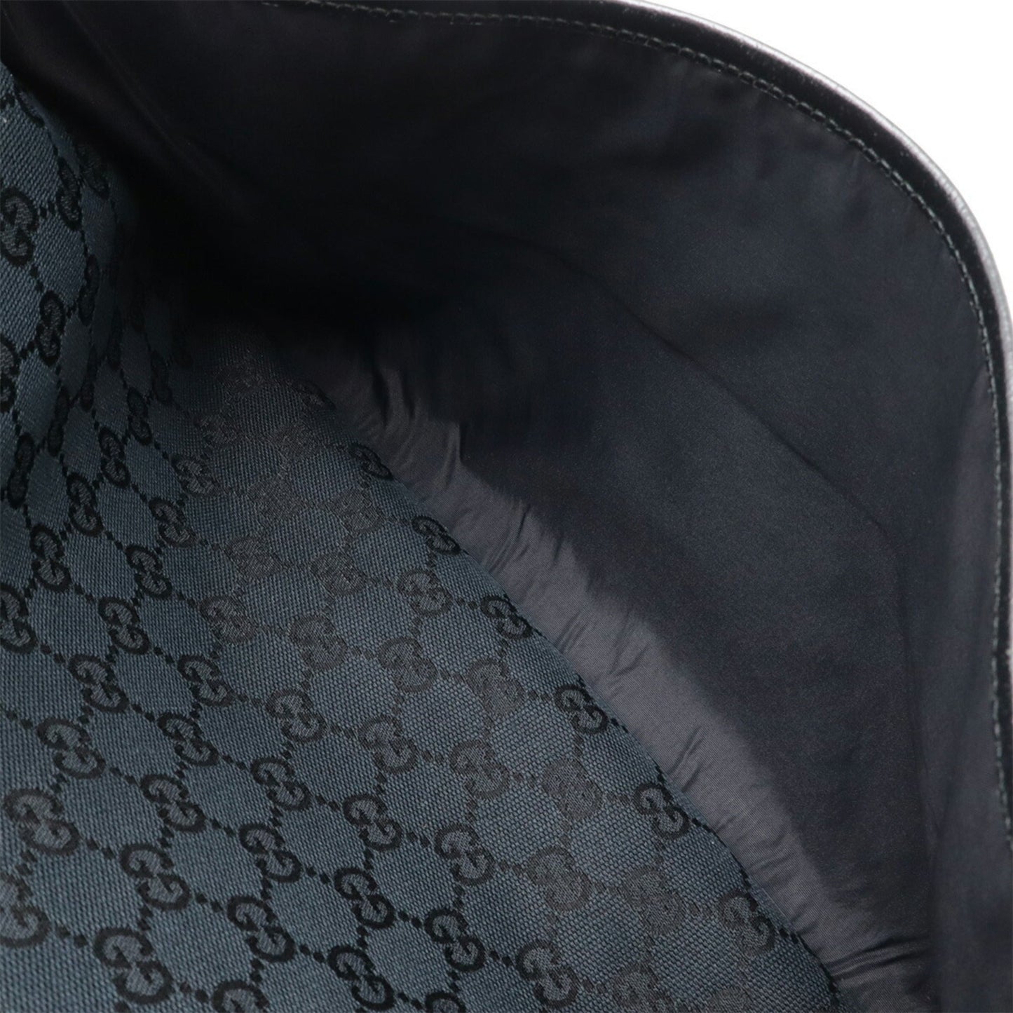 Gucci Black Gg Canvas Leather Shoulder Bag