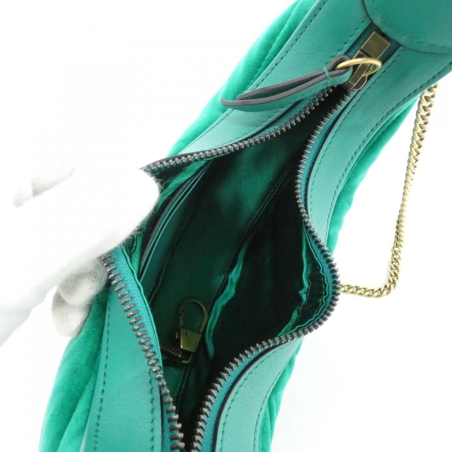 Gucci Green Velvet Shoulder Bag