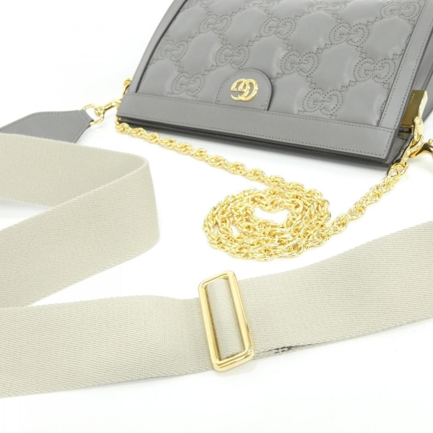 Gucci Gray Leather Shoulder Bag