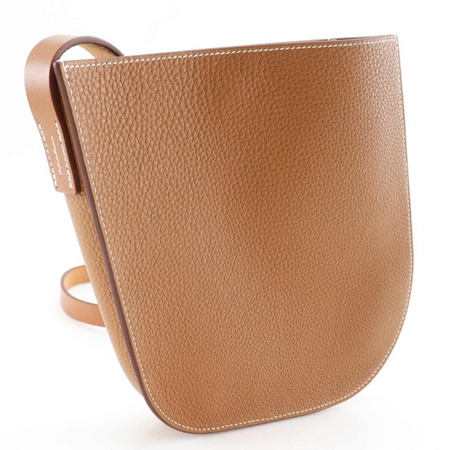 Hermes Togo Shoulder Bag Leather Brown Gold Leather Shoulder Bag