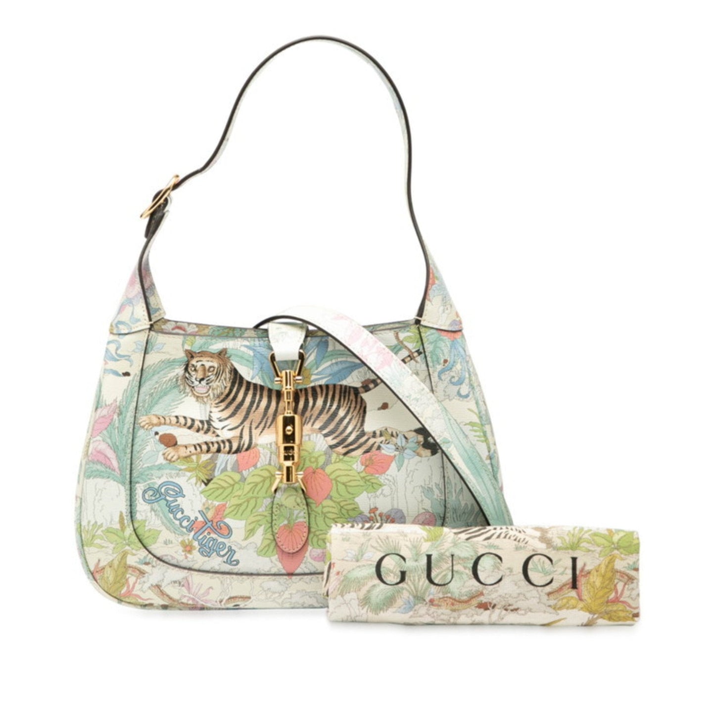 Gucci Multi-Color White Leather Handbag Shoulder Bag
