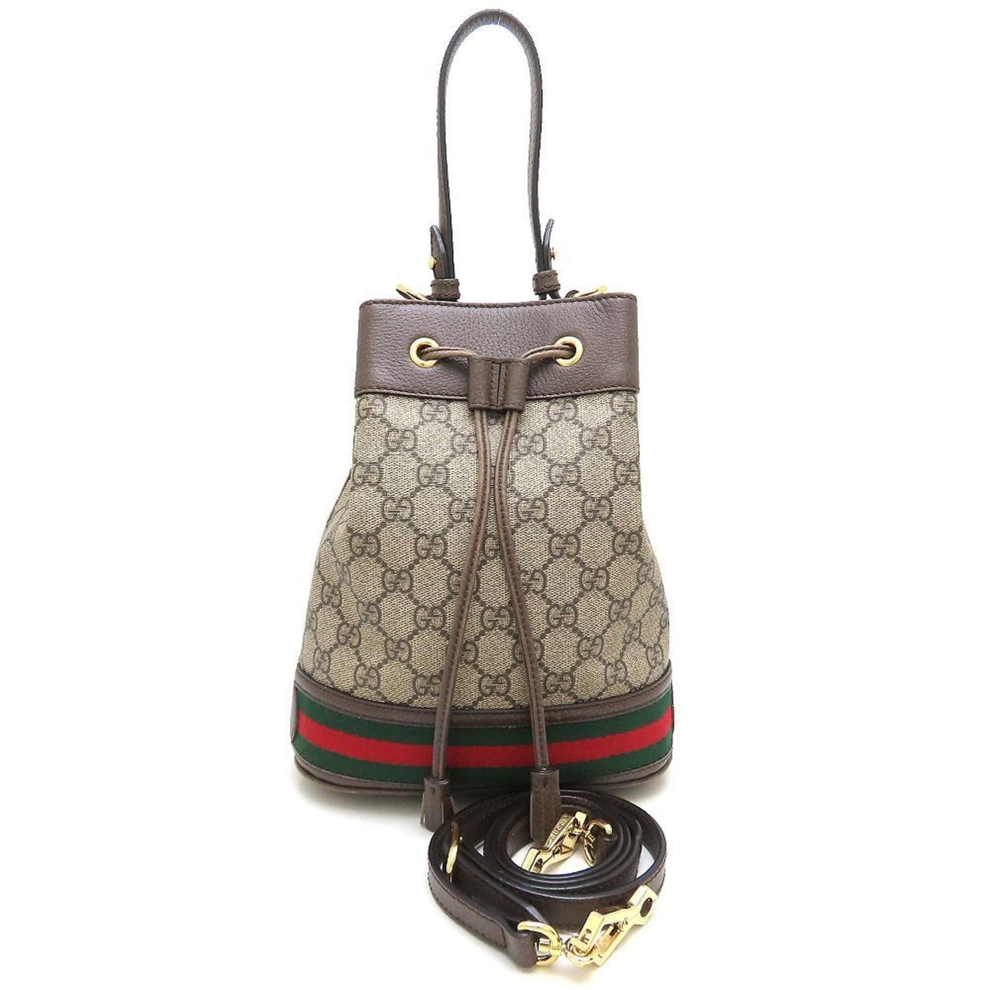 Gucci Beige Brown Gg Supreme Leather Handbag