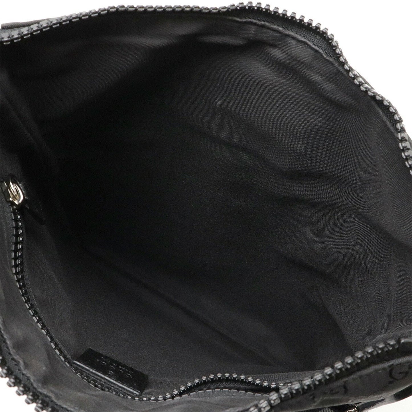 Gucci Black Gray Nylon Leather Shoulder Bag