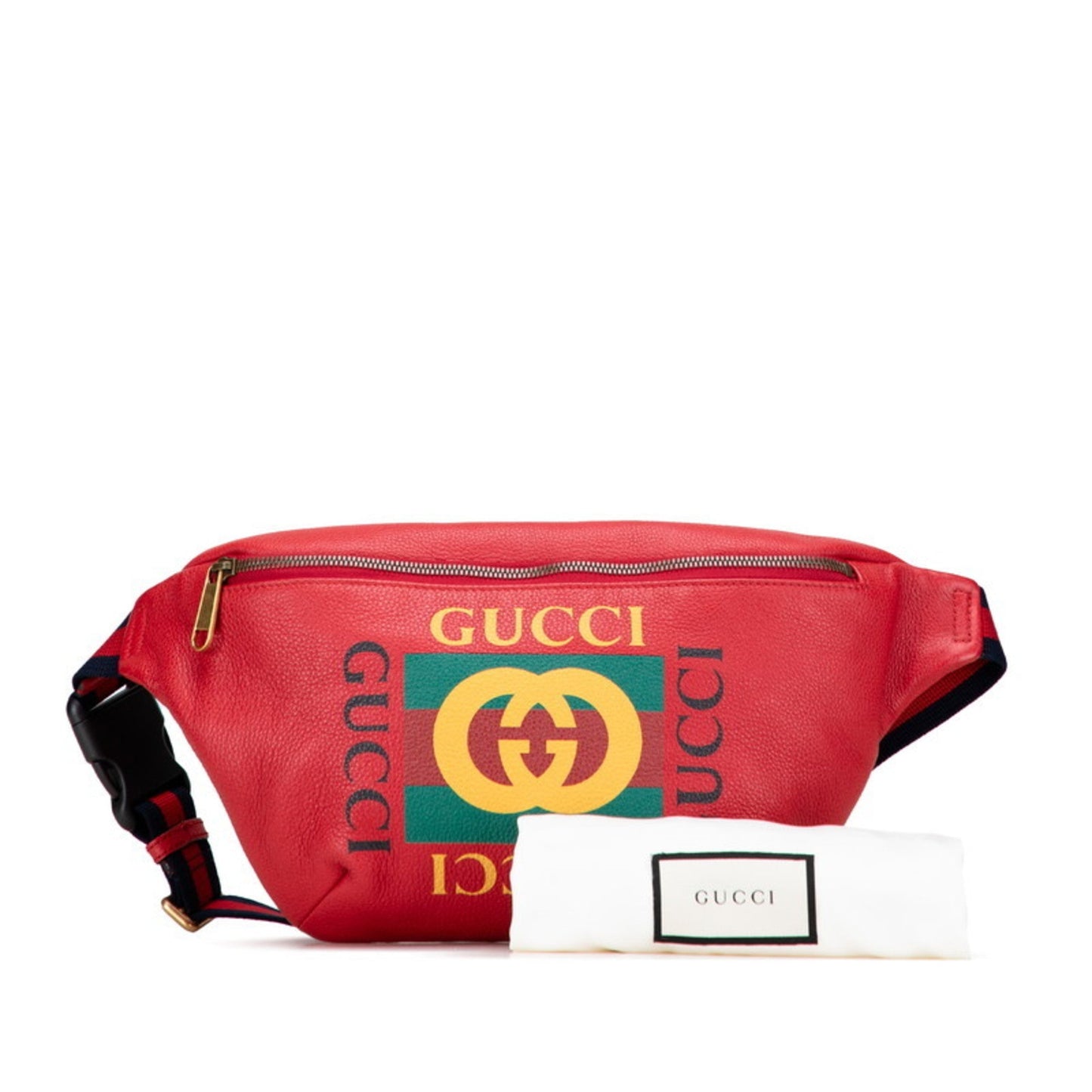 Gucci Sherry Line Red Color Leather Fanny Pack