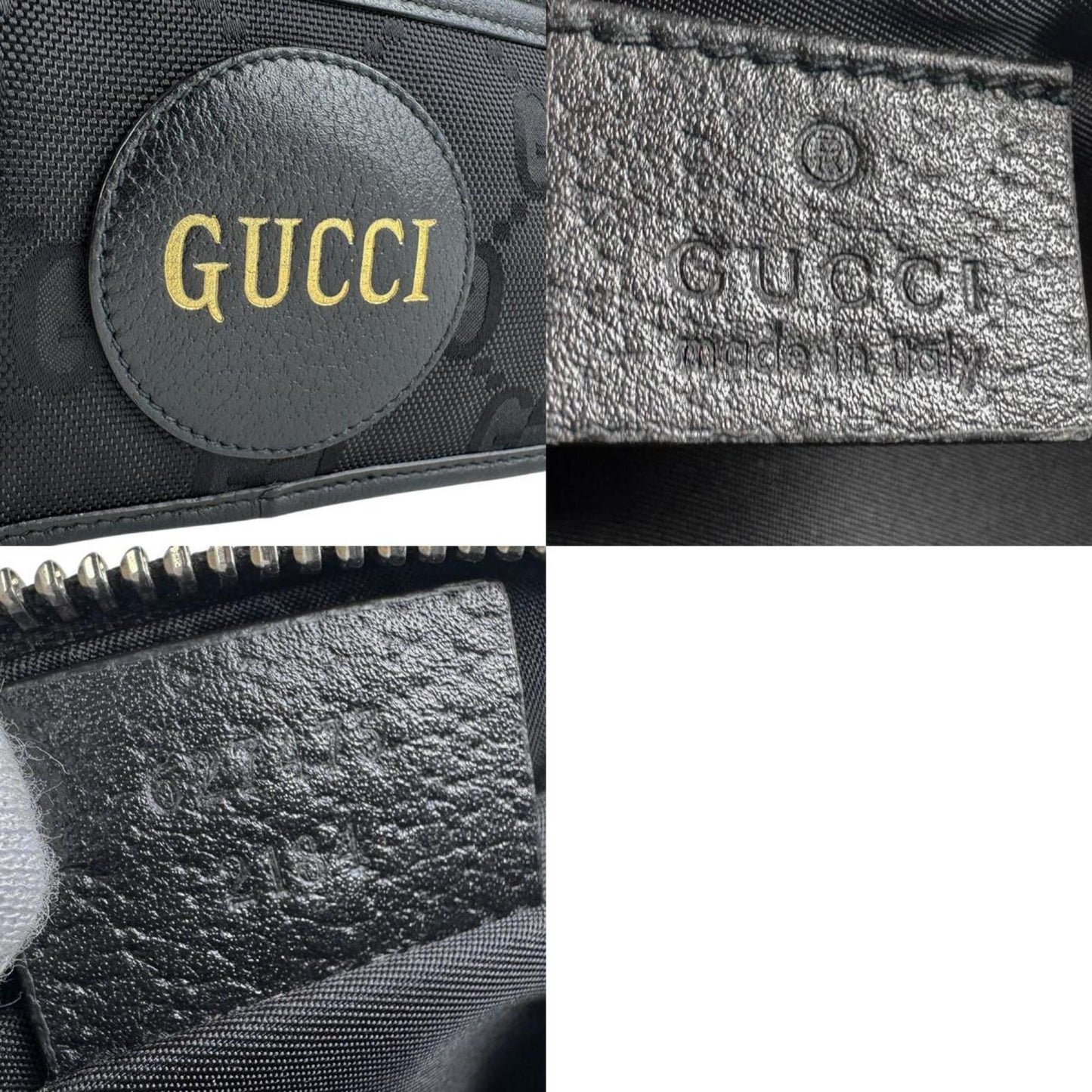 Gucci Black Nylon Canvas Leather Clutch Bag