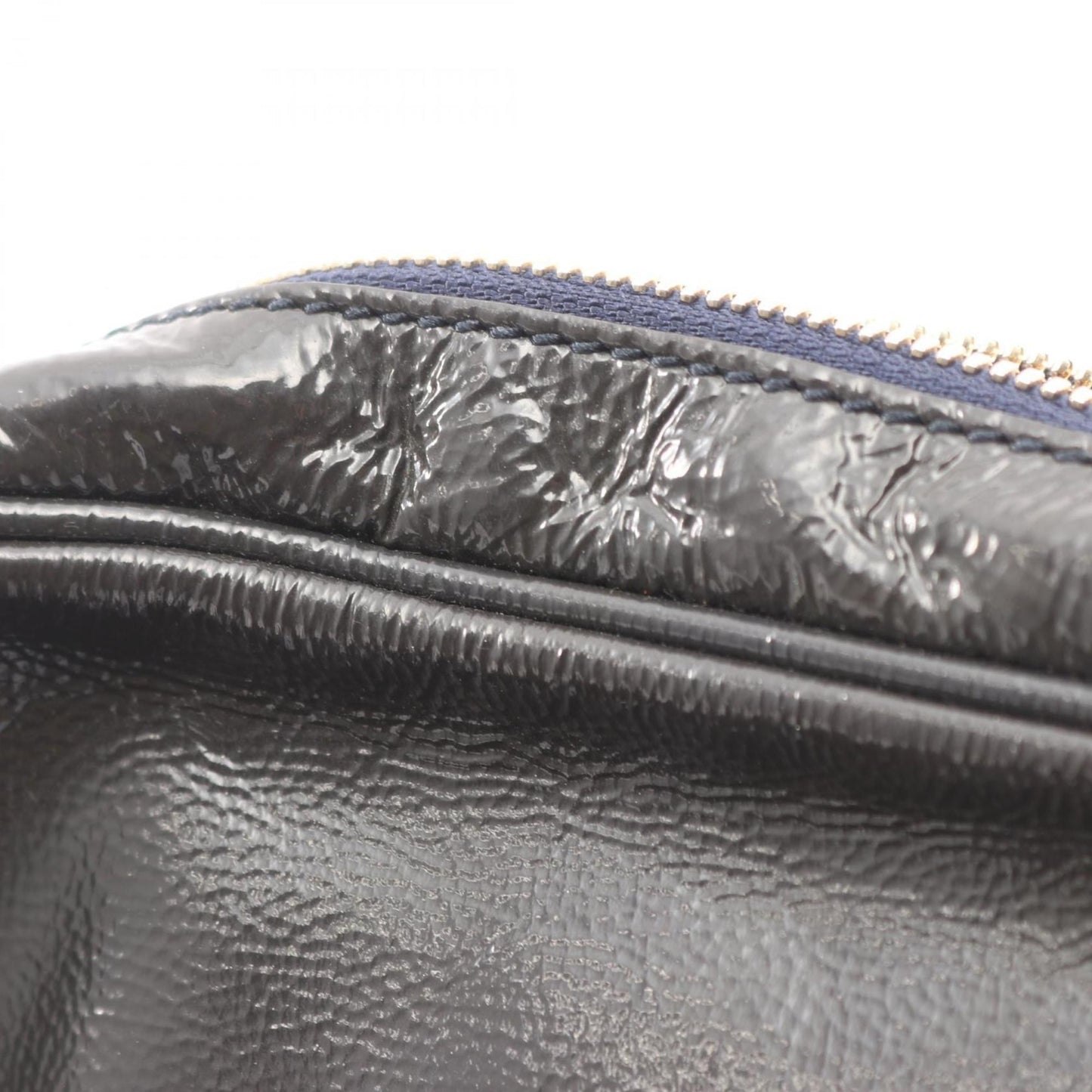 Gucci Navy Patent Leather Shoulder Bag