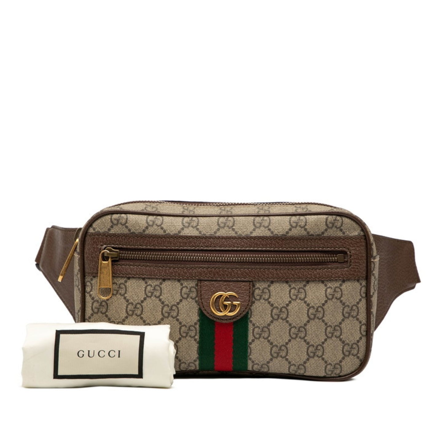 Gucci Beige Brown Pvc Leather Sling Bag