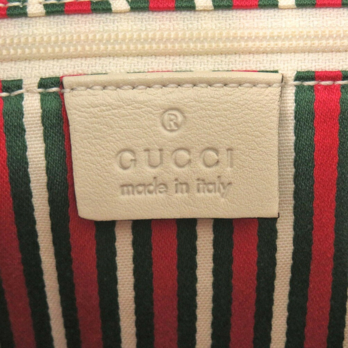 Gucci Beige White Gg Canvas Leather Tote Bag