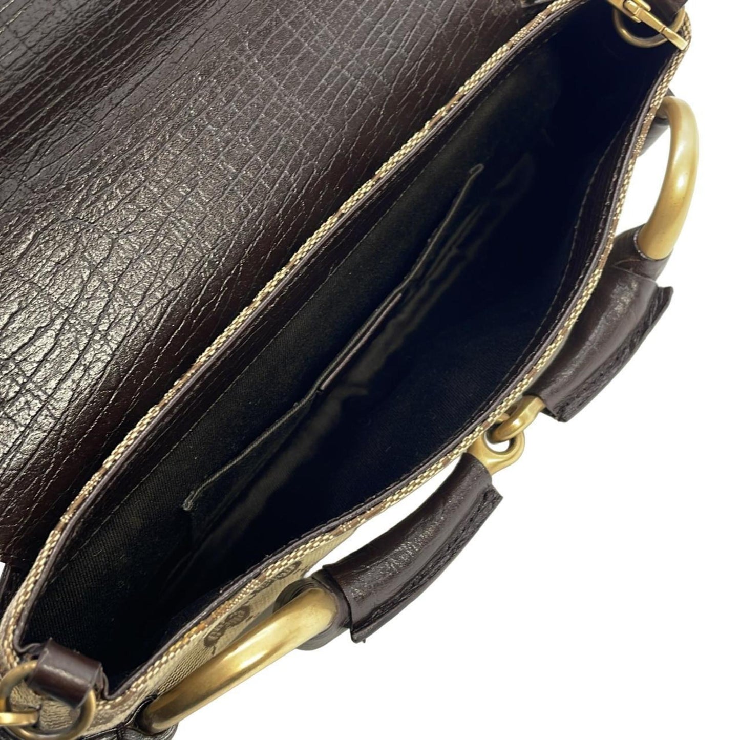 Gucci Beige Brown Gg Canvas Leather Shoulder Bag