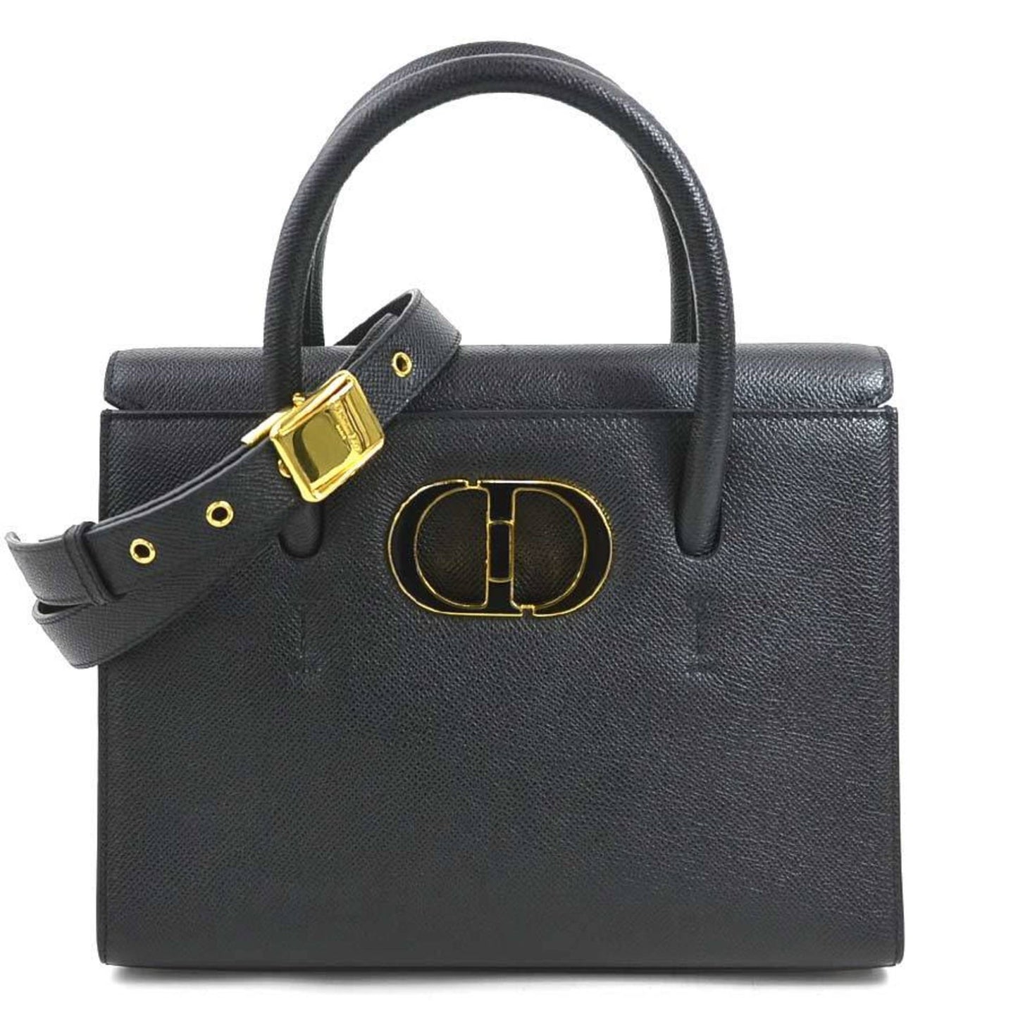 Dior Handbag Christian Shoulder Bag 57 Leather Black