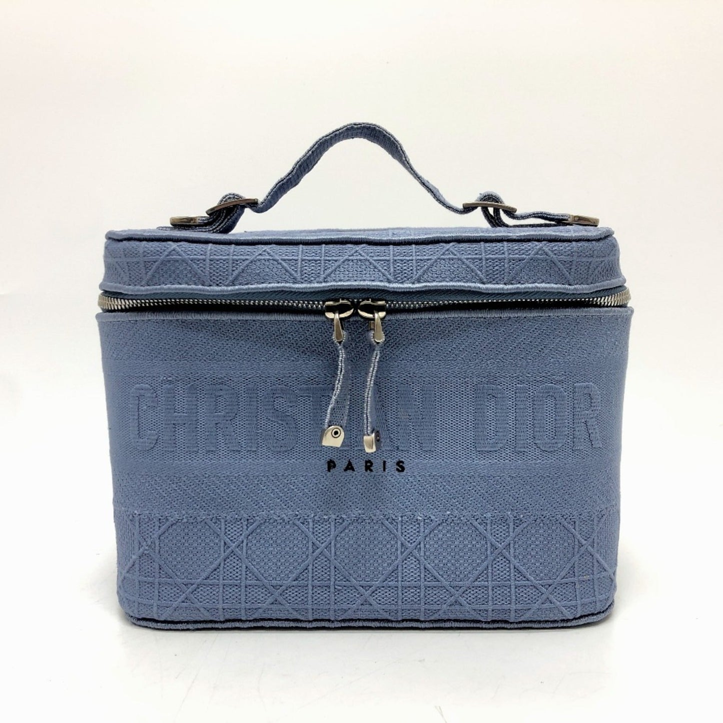 Dior Handbag Christian Vanity Bag Canvas Blue
